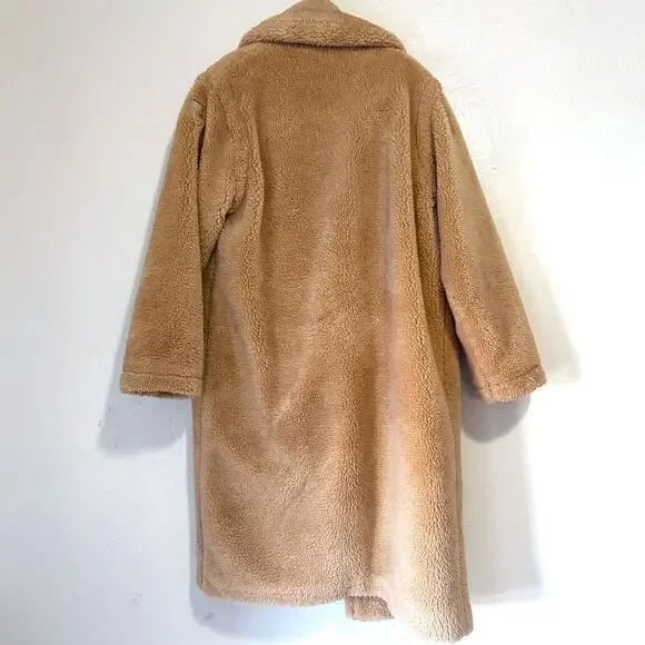 ALO YOGA Oversized Sherpa Trench Coat in Camel Size S - Picture 9 of 16